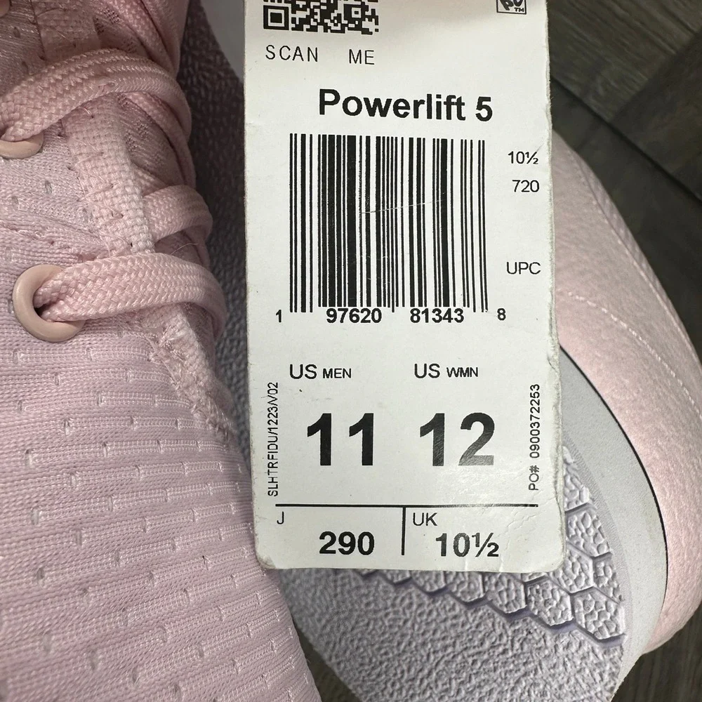 Adidas Powerlift 5 Weightlifting Men 11 Pink Black Strap Gym Shoes NEW JP9879